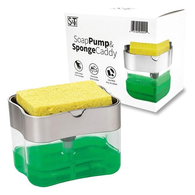 Дозатор мийного засобу Soap Pump Sponge Caddy для посуду з органайзером для мочалки - фото 9