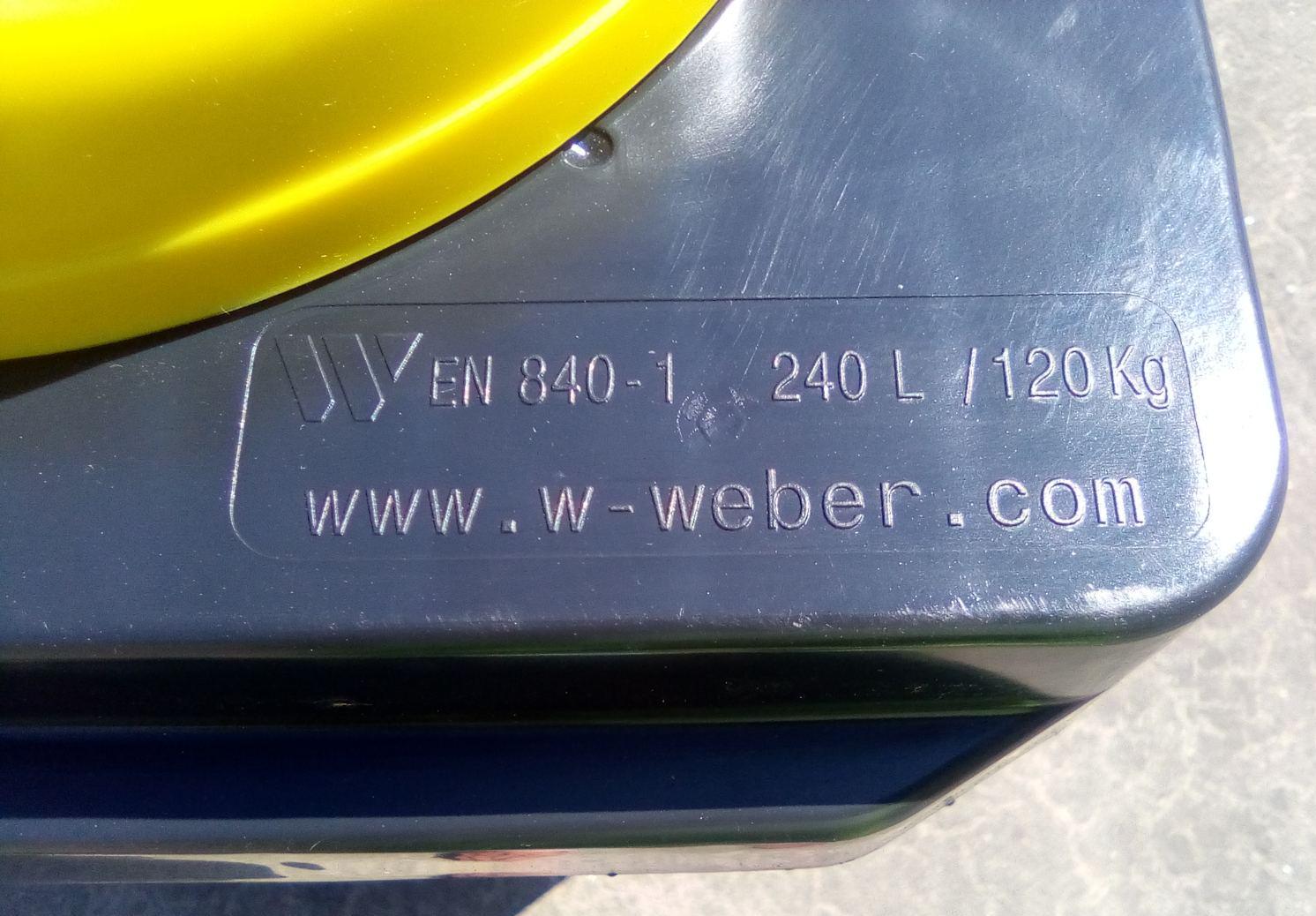 Контейнер для сміття W-weber 240 л Чорний/Жовтий (12697932) - фото 10