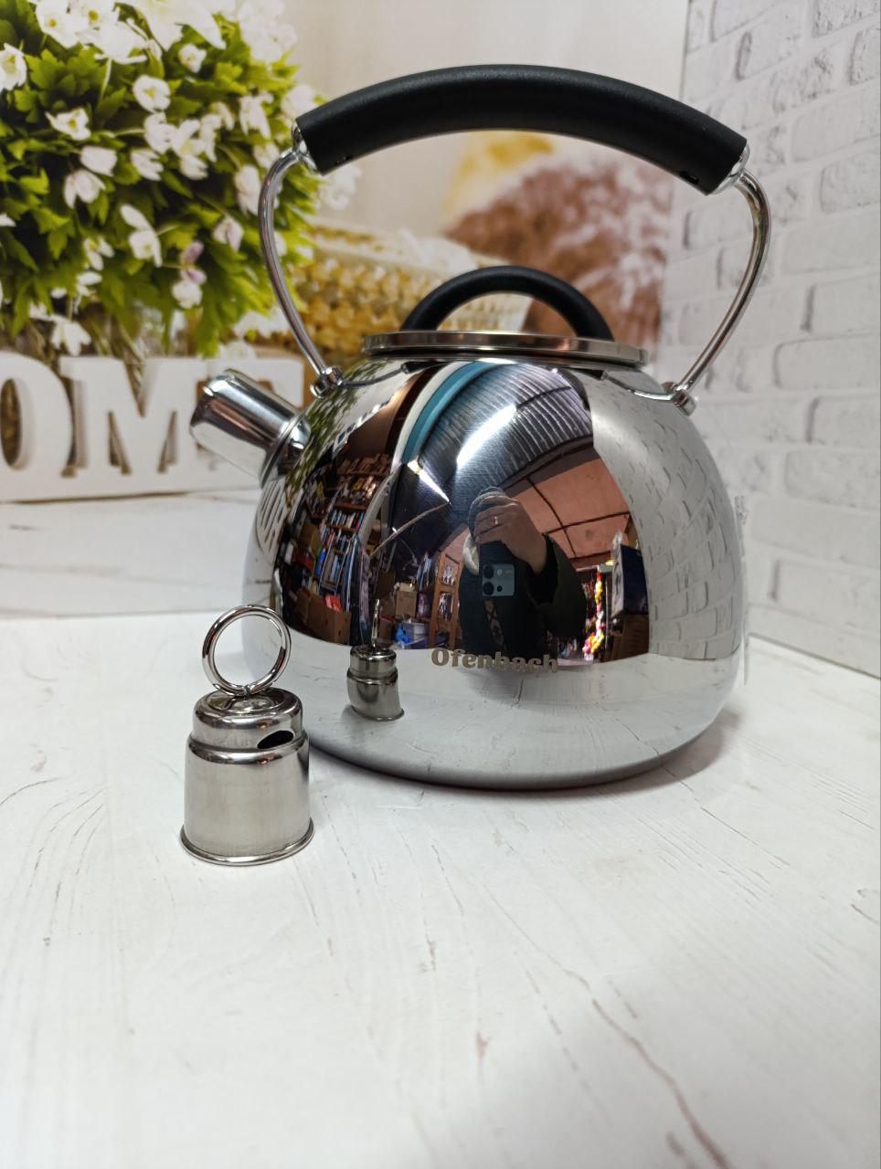 Чайник Ofenbach NB-100310 со свистком 2,5 л Стальной - фото 1
