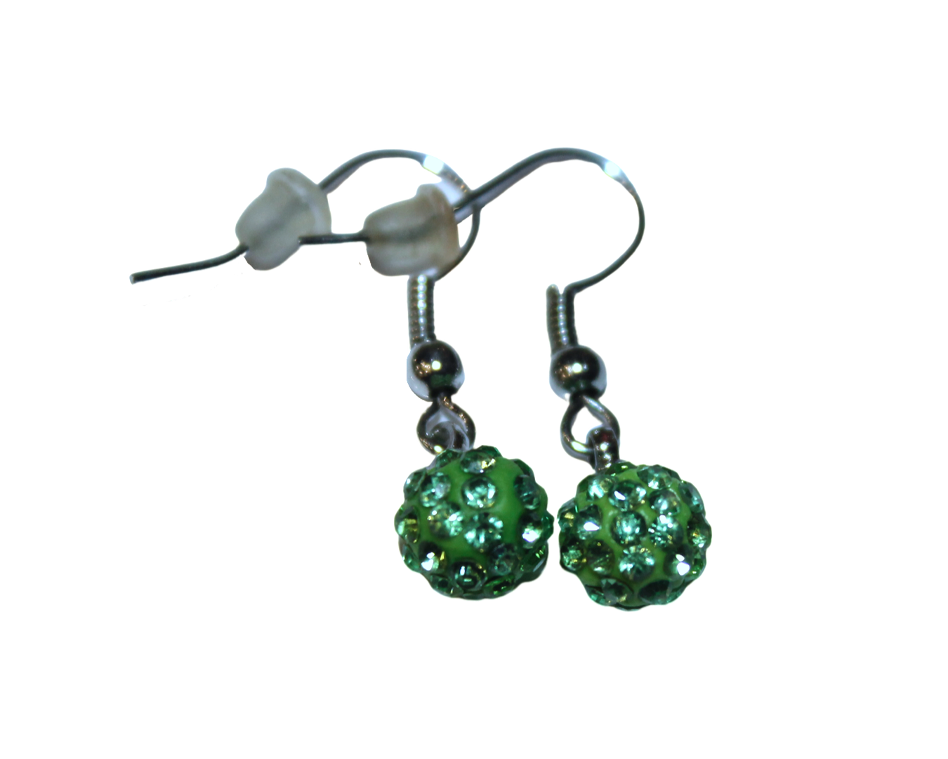 Сережки зі стразами Шамбала 2 шт. 7 мм Салатовий Сережки зі стразами Шамбала 2 шт. 7 мм Салатовий