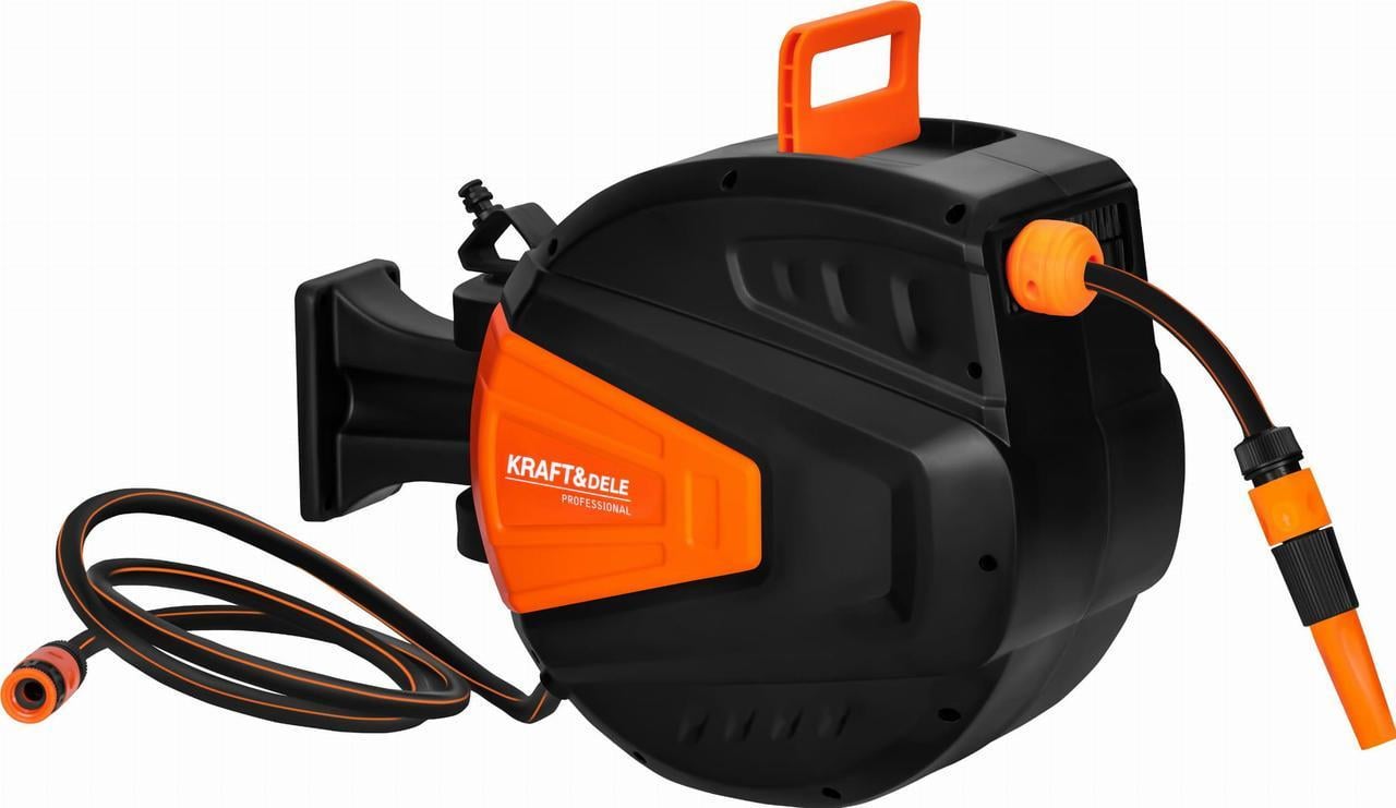 Шланг садовий автоматичний на котушці Kraft&Dele KD2152 20 м + 2 м 1/2" Шланг садовий автоматичний на котушці Kraft&Dele KD2152 20 м + 2 м 1/2"