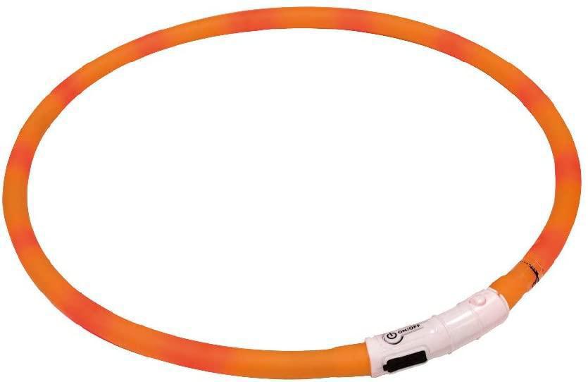 Ошейник светодиодный Croci 40 см с USB для зарядки Оранжевый