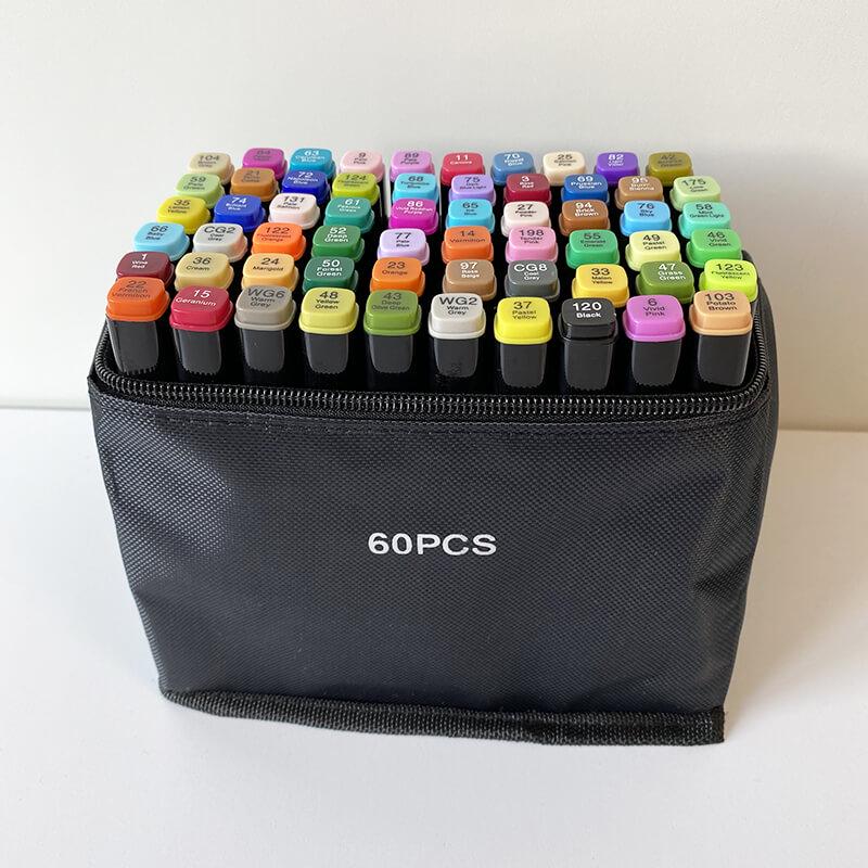 Скетч-маркери Touch Qiuci двосторонні 60 шт. Чорний