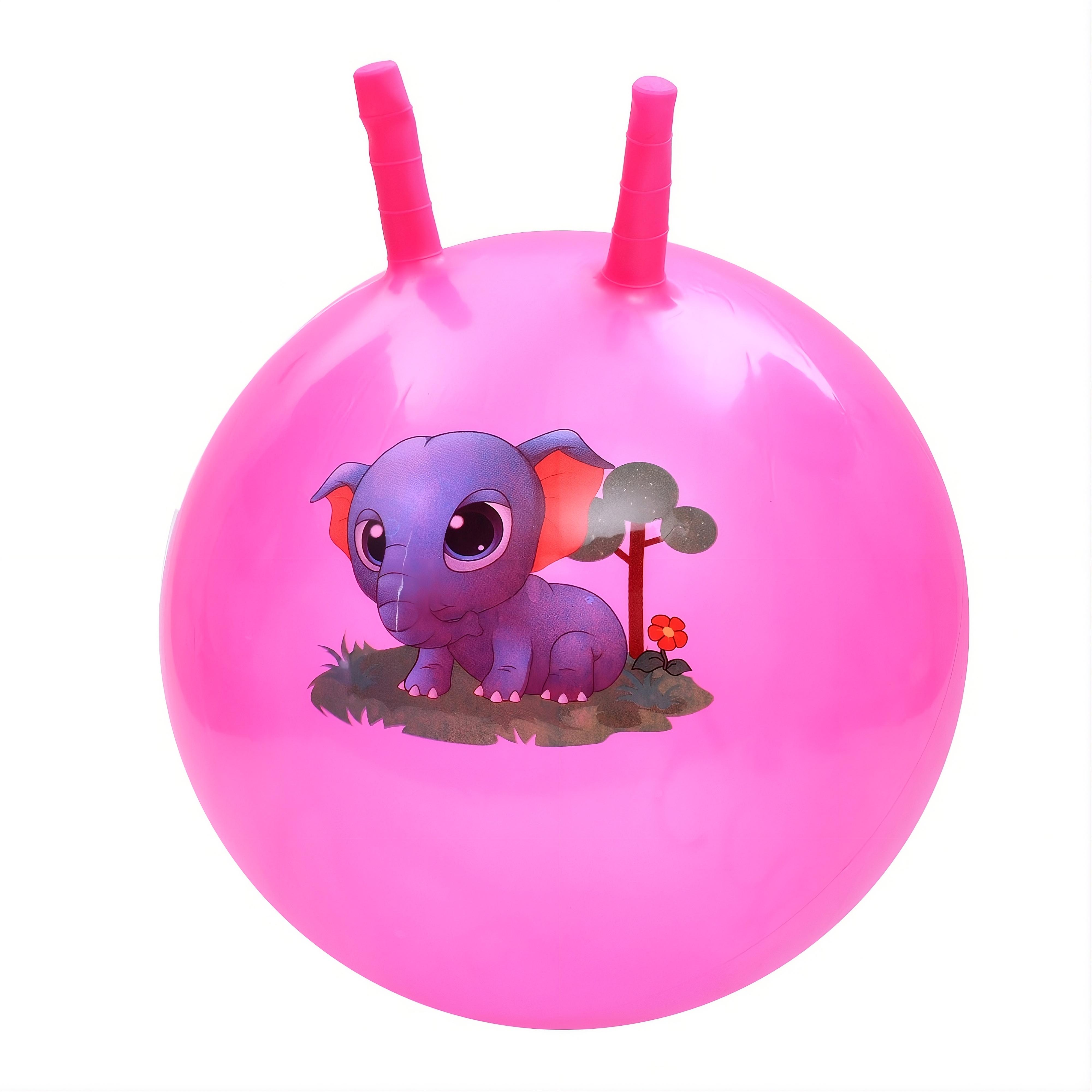 Фитнес-мяч детский MS 4284-5 с рожками 45 см 320 г с рисунком животных Розовый (33553621)