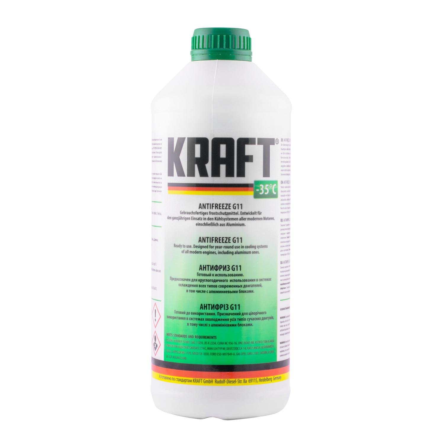 Антифриз Kraft KF120 G11 1,5 л Зелений (12318420)