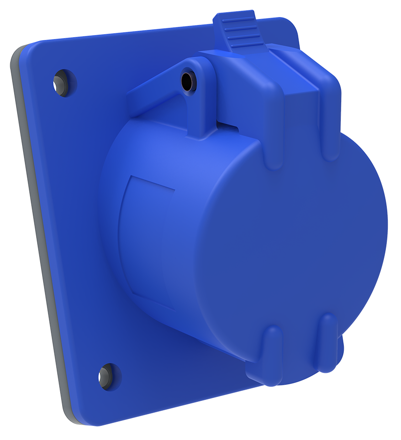 Силовая розетка UEC ЗСИ-413 2P+PE 16А 250 В встроенная IP44 Синий (PSN41-016-3)