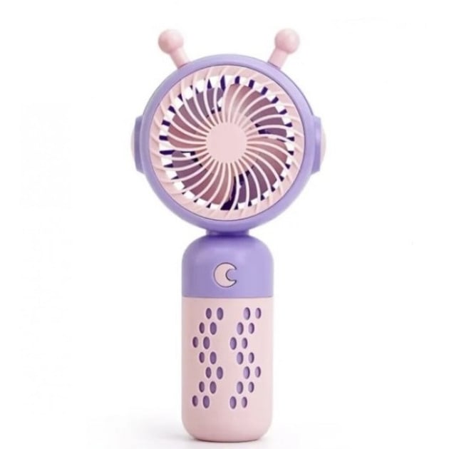 Вентилятор аккумуляторный с micro USB 3 режима 16 см Розово-фиолетовый (S-080)