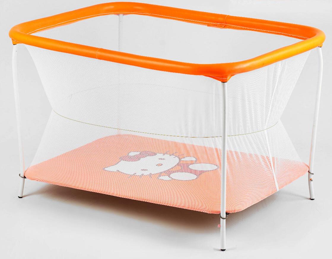 Манеж Hello Kitty прямоугольный мягкое дно евросетка без ручки Orange (147283)