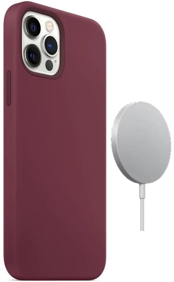 Чохол силіконовий оригінальний Silicone Case with MagSafe для Apple Iphone 12 Pro Max (6.7") Plum