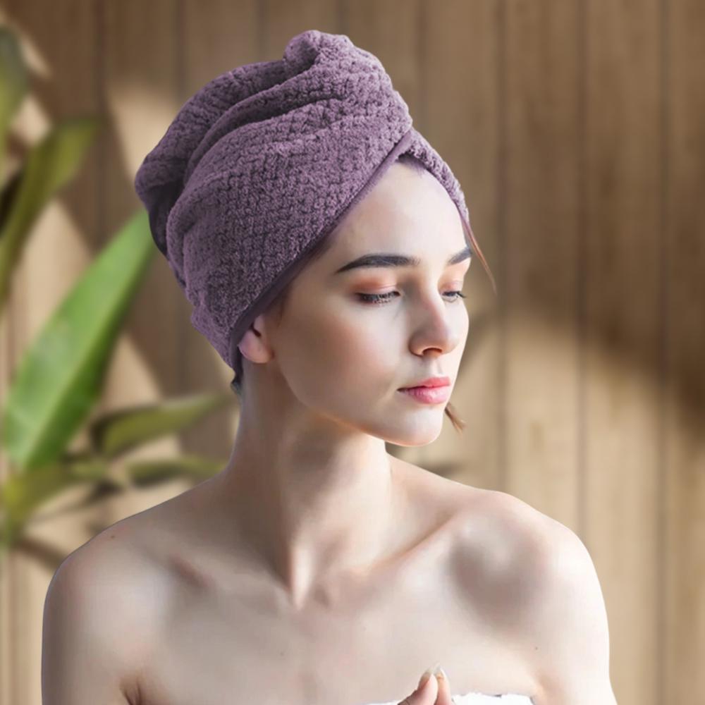 Полотенце-тюрбан чалма для сушки волос Bestlove Фиолетовый в клетку (HA-381) - фото 2 Полотенце-тюрбан чалма для сушки волос Bestlove Фиолетовый в клетку (HA-381) - фото 2