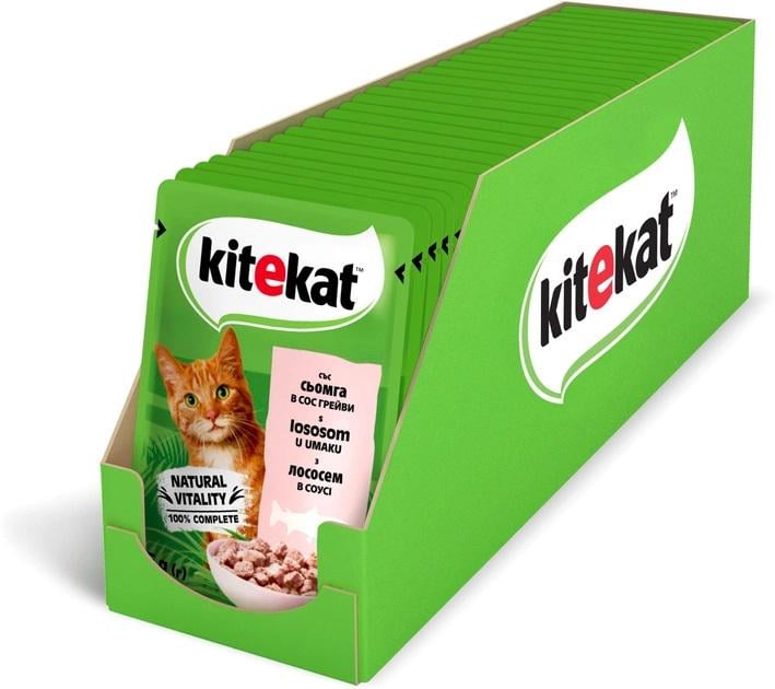 Корм для котів вологий Kitekat з лососем в соусі 28х85 г