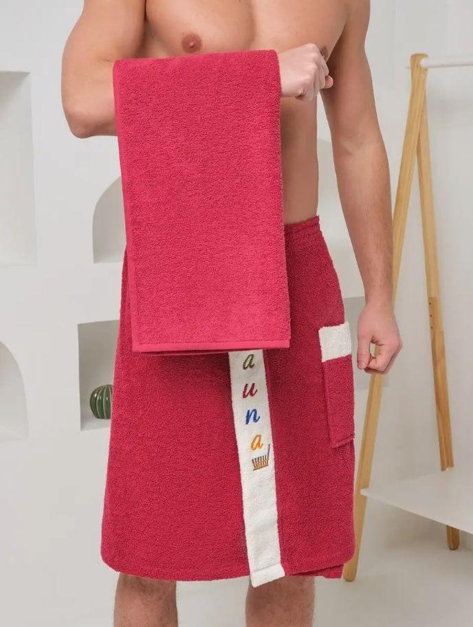 Набір чоловічих рушників для сауни Махра Червоний (2226882004) - фото 3 Набір чоловічих рушників для сауни Махра Червоний (2226882004) - фото 3