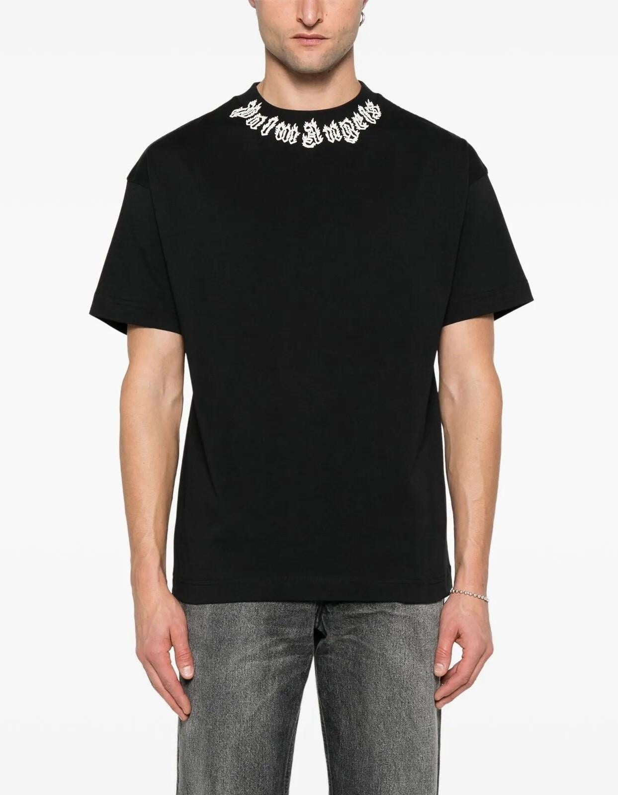 Футболка мужская Palm Angels Flame Logo T-Shirt Oversise PAW-4012BL XL