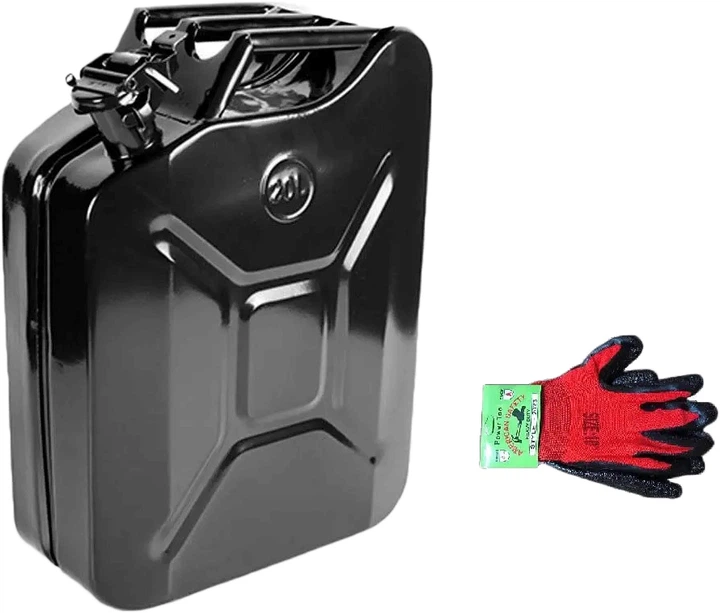 Канистра металлическая Poputchik 20 л с перчатками (28-031-IS)