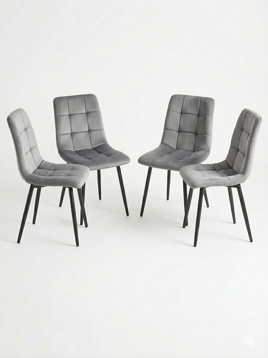 Комплект кресел для кухни Fregat Home велюр 4 шт. Серый (MC47)