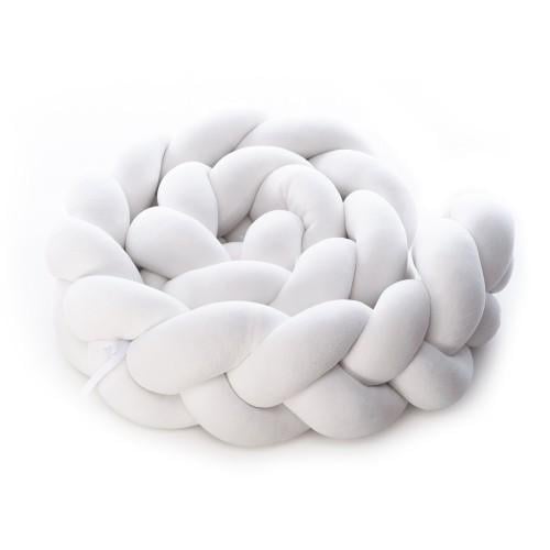 Защитный бампер для детской кроватки Twins Косичка 3-х прядная 120 см Белый (T15088)