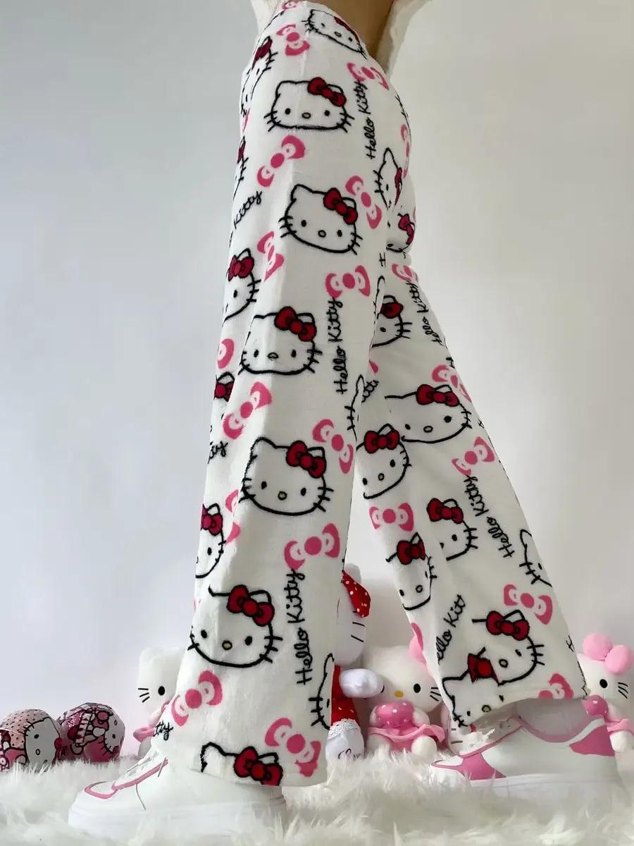 Брюки пижамные женские с принтом Hello Kitty L (10291) - фото 3