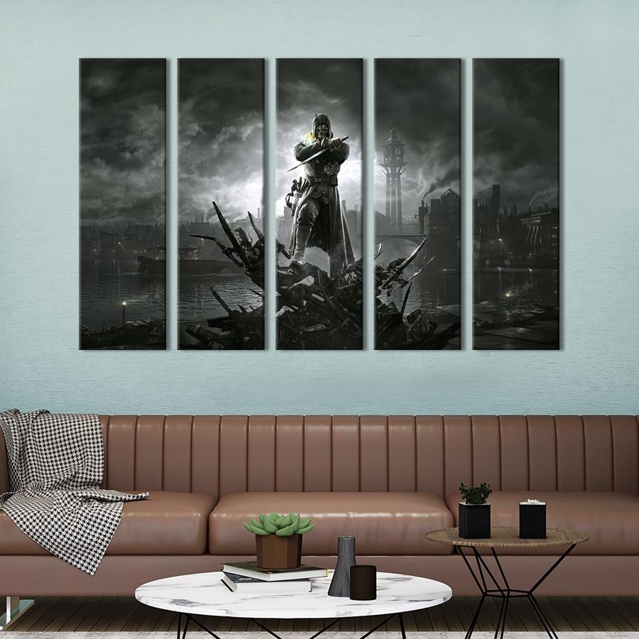 Картина на холсте Тёмный мир Dishonored 155x95 см (1436-51)