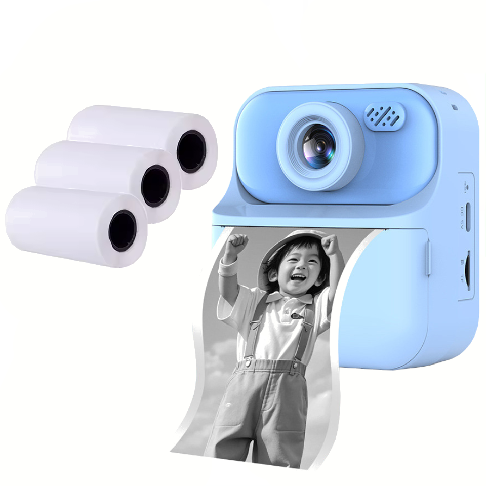Фотоаппарат детский мгновенной печати с фронтальной камерой print camera Синий (2832890546)