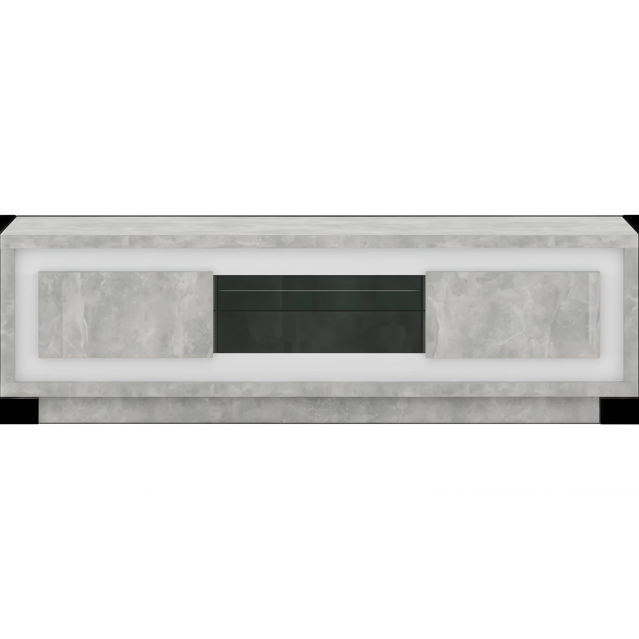 Тумба под телевизор Гербор Антарес RTV150 Бетон ательер/Нимфея альба (GRB-1323)