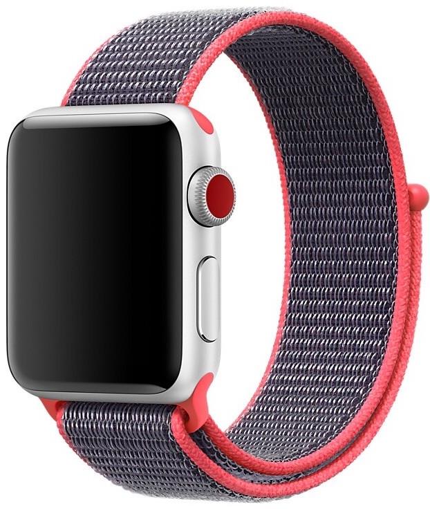 Тканевый ремешок Nylon Sport Band for Apple Watch 38/40mm, Electric Pink