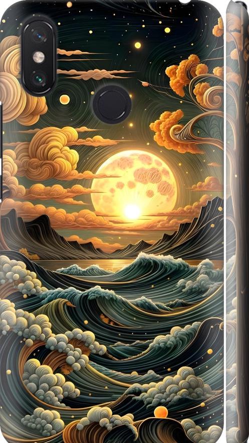 Чехол на Xiaomi Mi Max 3 Арт волны (6332m-1534-42517)