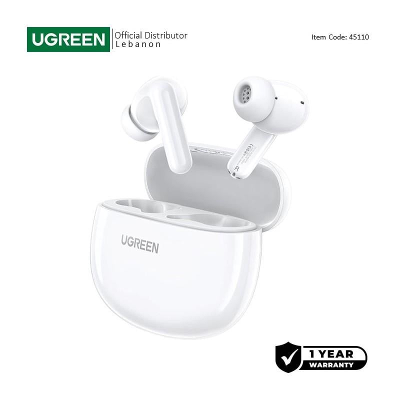 Наушники UGREEN WS207 Hitune Active Noise Cancelling Wireless Earbuds Bluetooth 5.4 White (45110) - фото 5