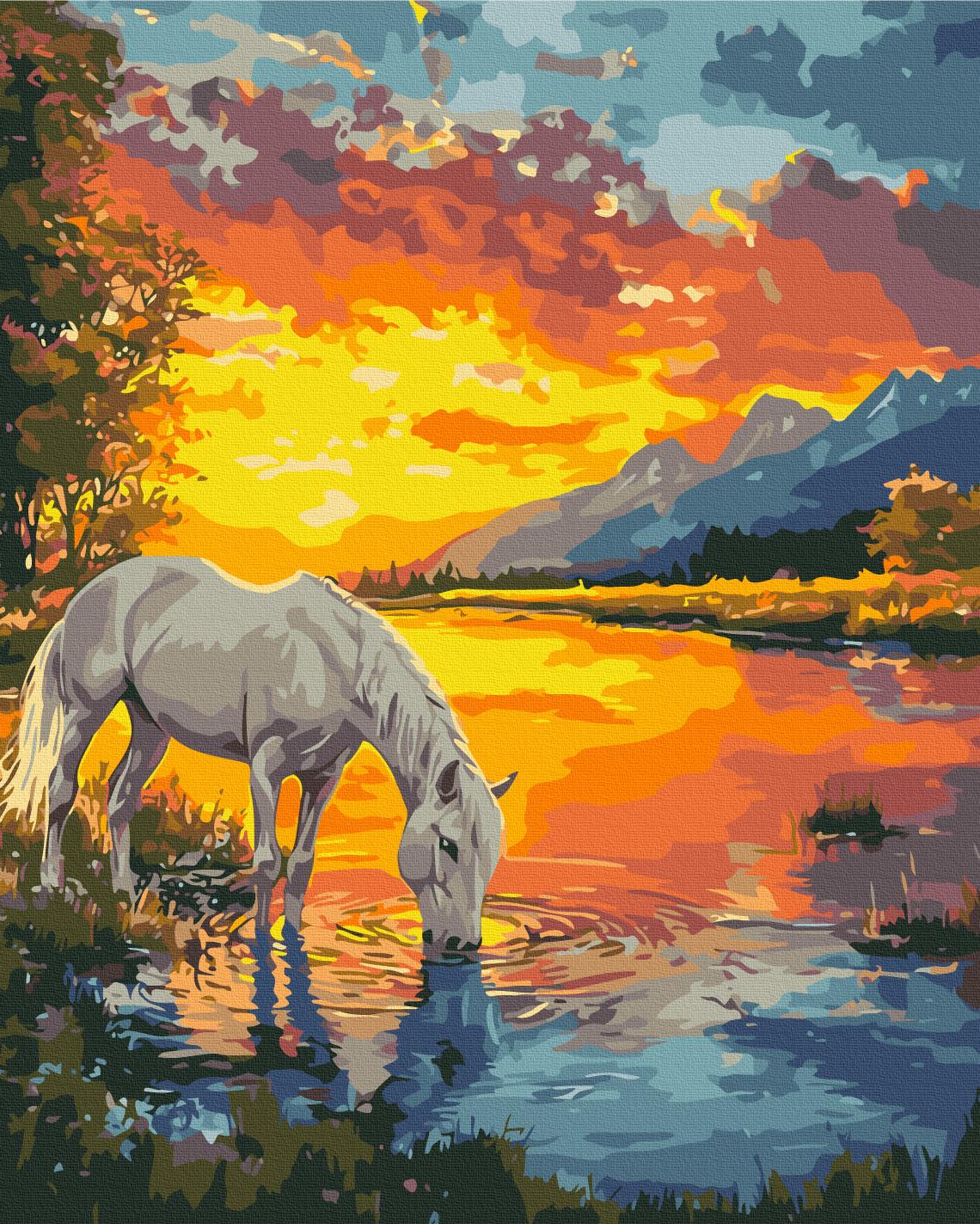 Картина по номерам Brushme Лошадь на рассвете 40x50 см (BS54417)