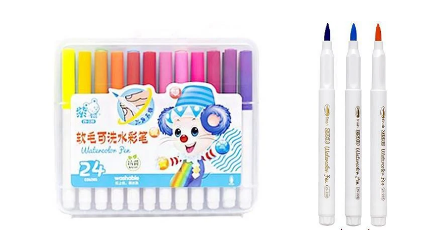 Набор фломастеров-кистей Bambi с кистеобразным наконечником 24 цвета Разноцветный (AD-271-F-12)