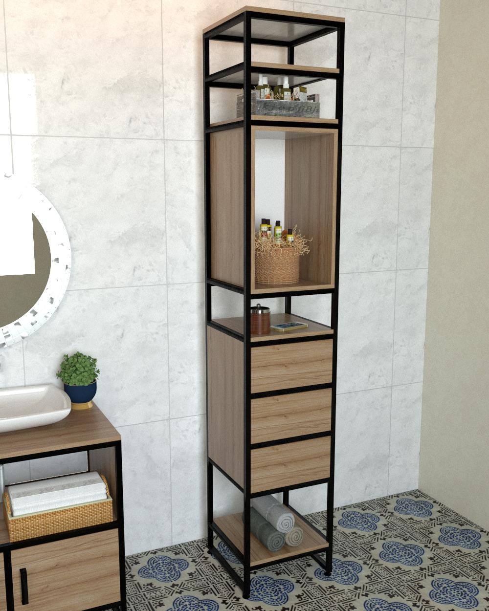 Пенал для ванной EcoLoft Фьора DSP-1321-4 в стиле лофт (31216906)