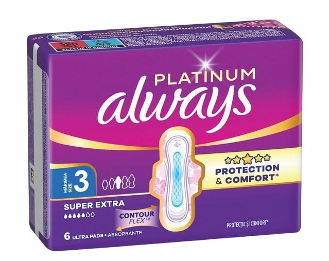 Прокладки гігієнічні Always Platinum Day&Night 6 шт. 5 крапель Прокладки гігієнічні Always Platinum Day&Night 6 шт. 5 крапель
