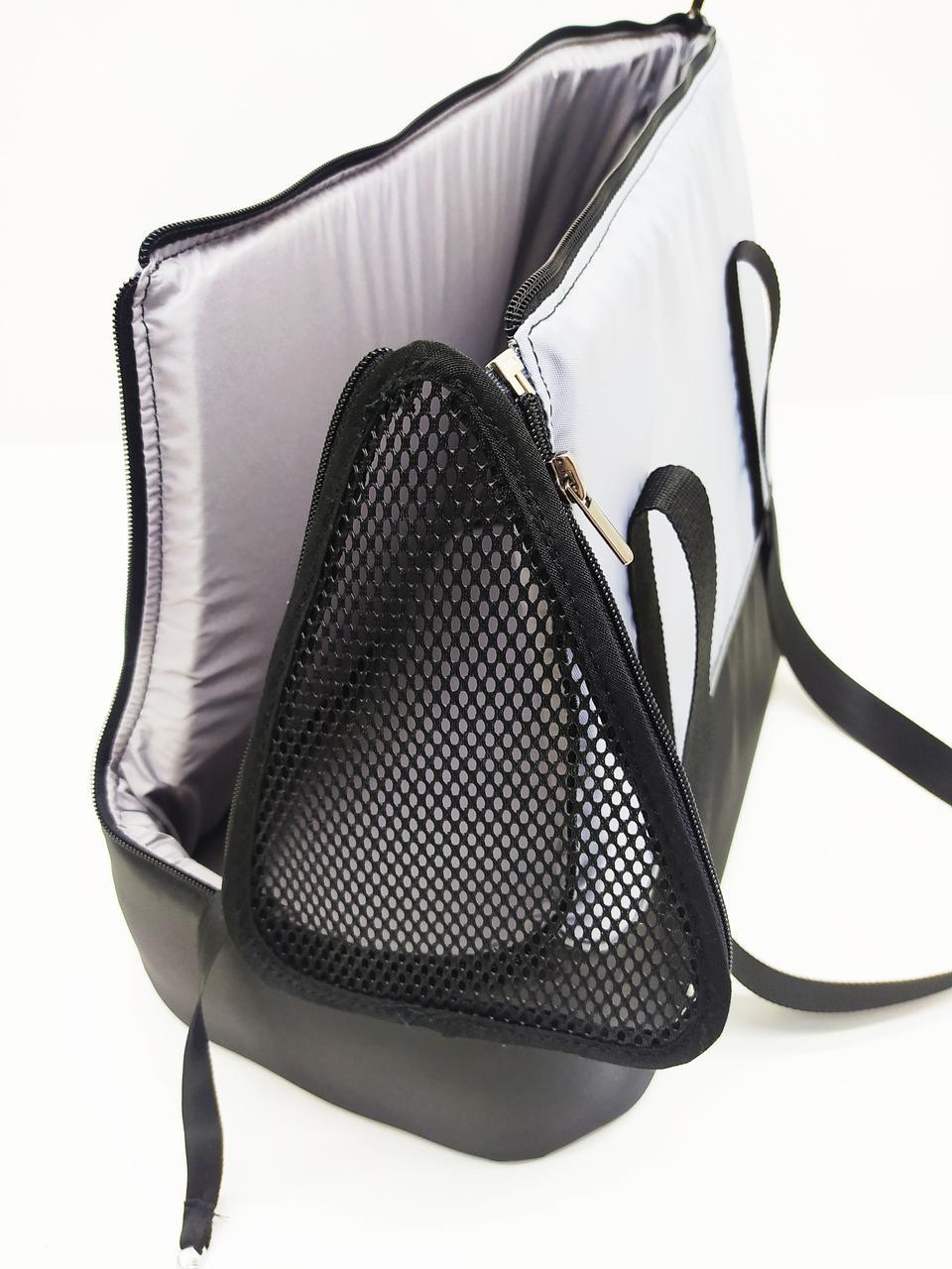 Сумка-переноска для котов и собак Вояж 22х42х33 см Черно-серый (2466148) - фото 2 Сумка-переноска для котов и собак Вояж 22х42х33 см Черно-серый (2466148) - фото 2