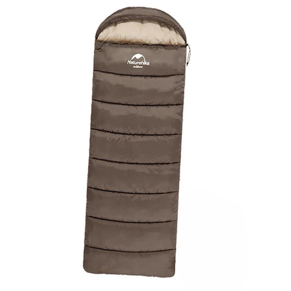 Спальник Naturehike U250 с капюшоном левый Коричневый (NH20MSD07)