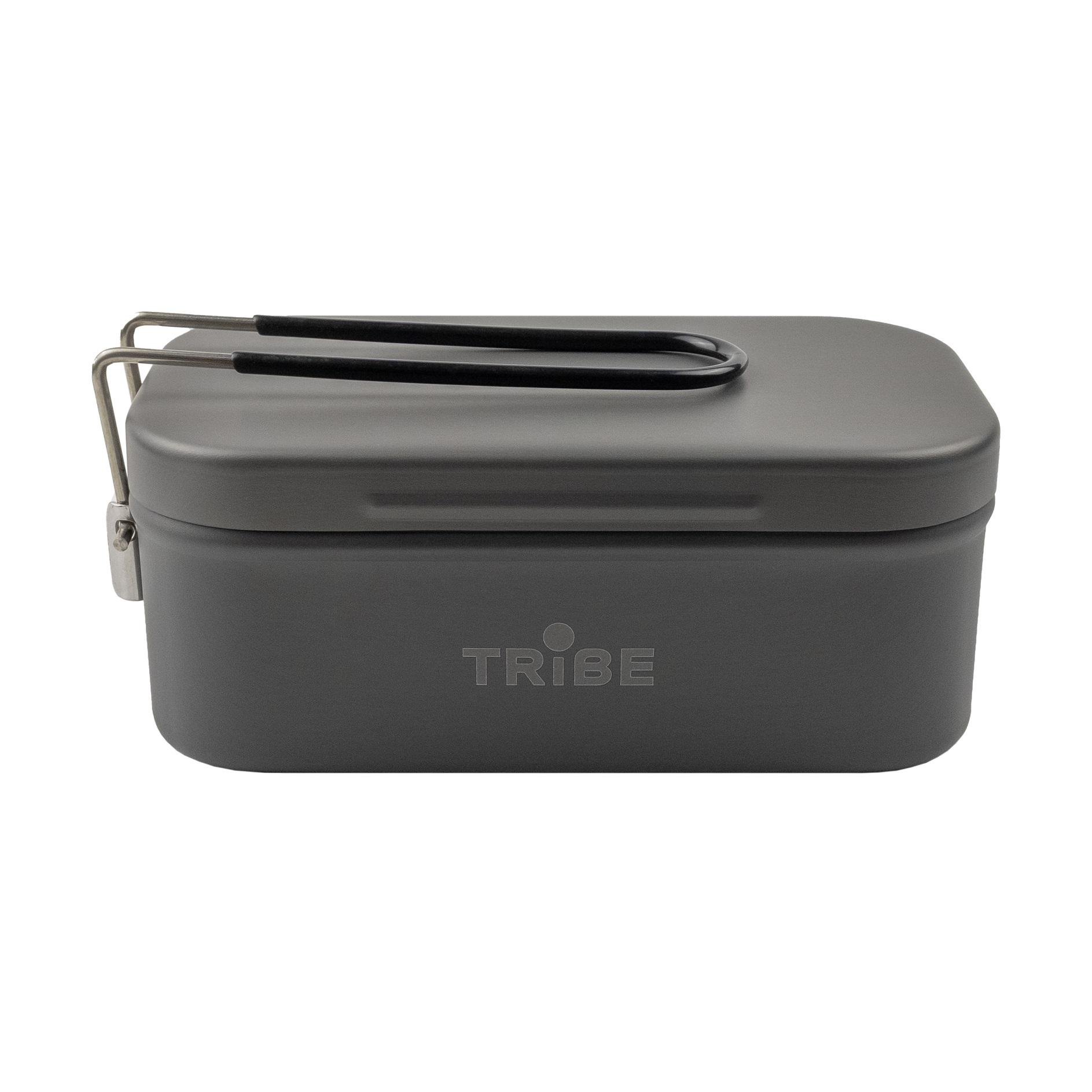 Контейнер для еды Tribe Lunch Box Alu алюминиевый со складной ручкой (T-FG-0016-grey) - фото 1