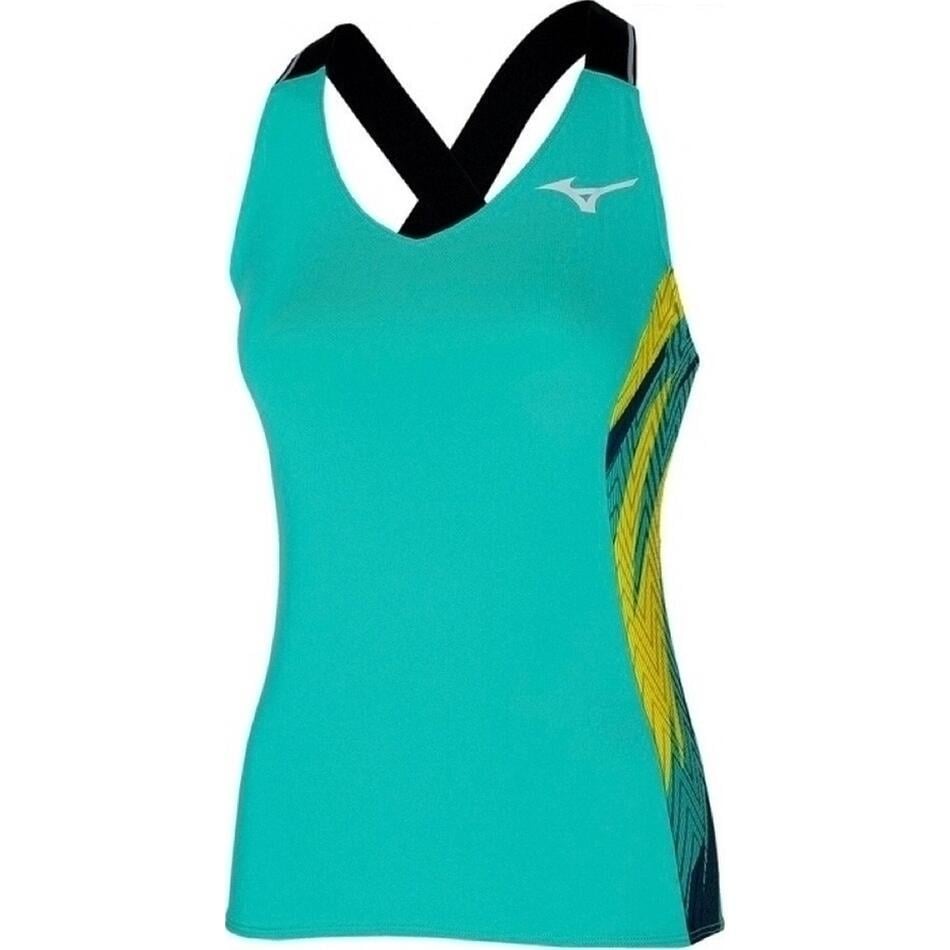 Майка для тенниса женская Mizuno PRINTED TANK XS Бирюзово-желто-синий (62GA2201-13) Майка для тенниса женская Mizuno PRINTED TANK XS Бирюзово-желто-синий (62GA2201-13)