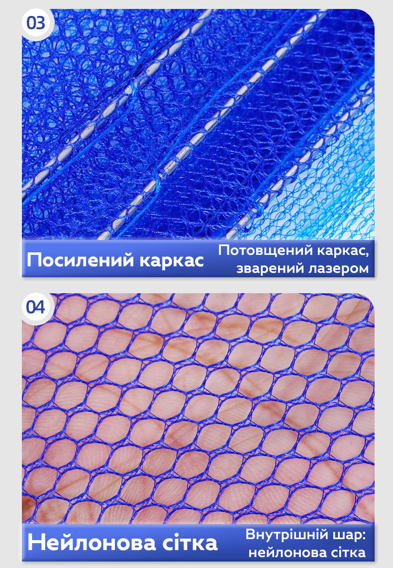 Сетка для сушки рыбы, фруктов и овощей RIAS FI-44 трехъярусная 34x34x64 см Blue (3_06761) - фото 7