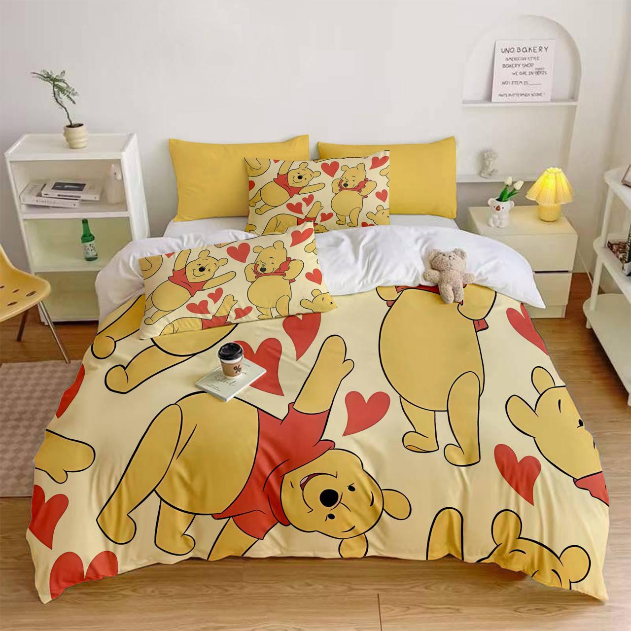 Комплект постільної білизни Вінні Пух із мікросатину полуторний (14850_50)