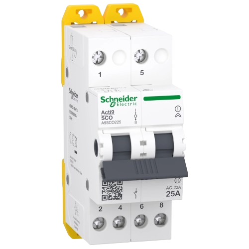 Переключатель 3-х позиционный модульный Schneider Electric iSSW Acti9 2 фазы 25A 0,5 кА Белый (34064086)
