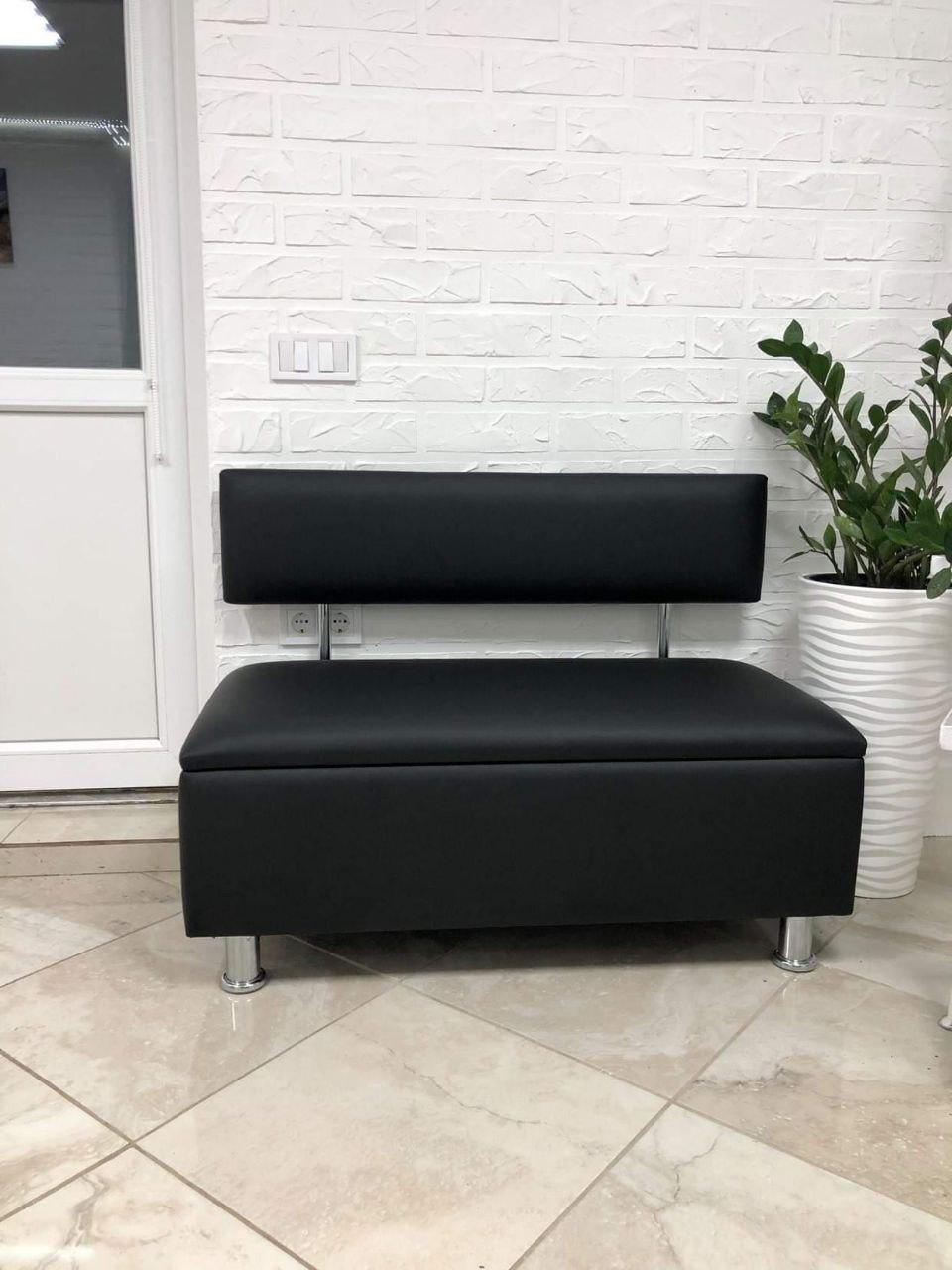 Диван у зону очікування Сompakt штучна шкіра 120 см Чорний Диван у зону очікування Сompakt штучна шкіра 120 см Чорний