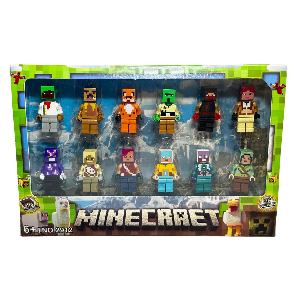 Набор детских игровых фигурок Minecraft персонажи с оружием 12 шт. (2912)