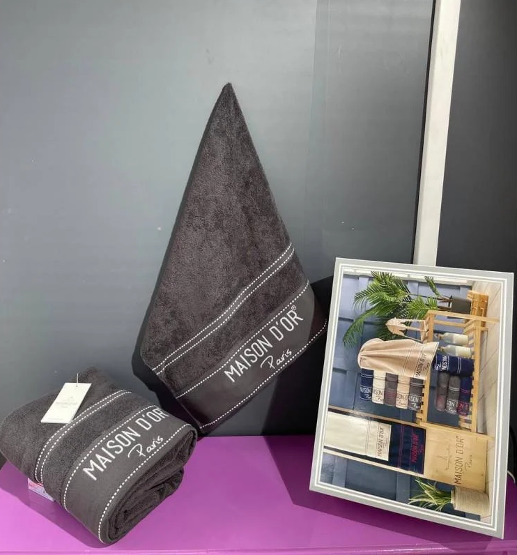 Набор полотенец Maison D'or 50х100/85х150 см Антрацитовый/Белый