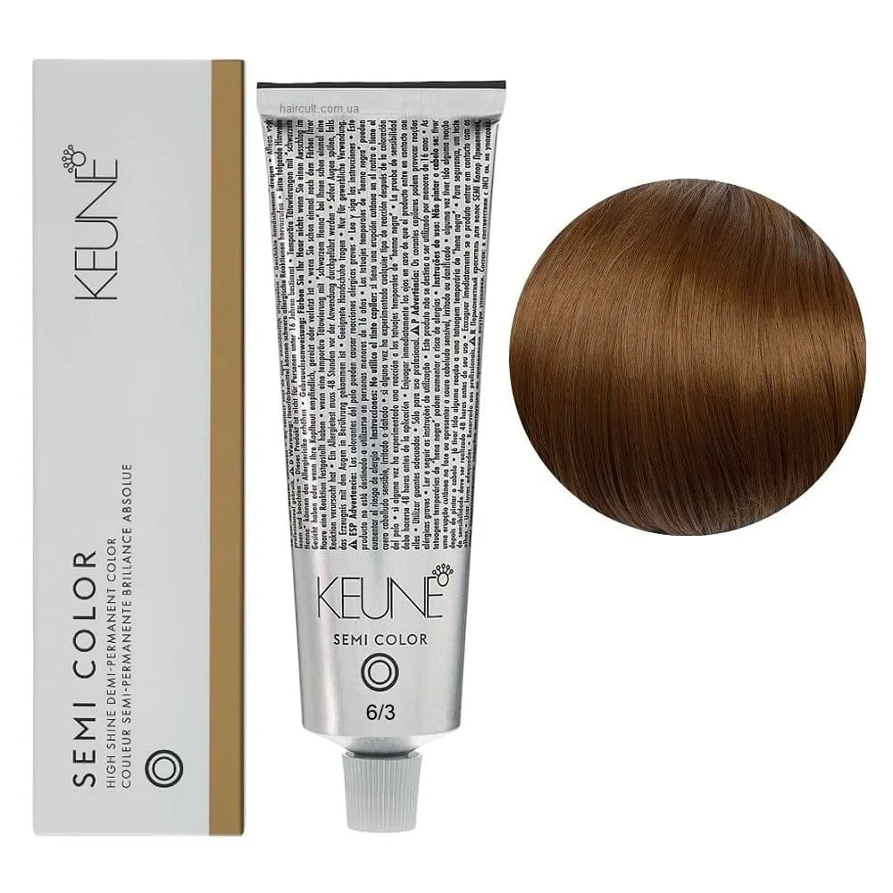 Краска тонирующая безаммиачная для волос Keune Semi Color 6.3 Dark Golden Blonde 60 мл