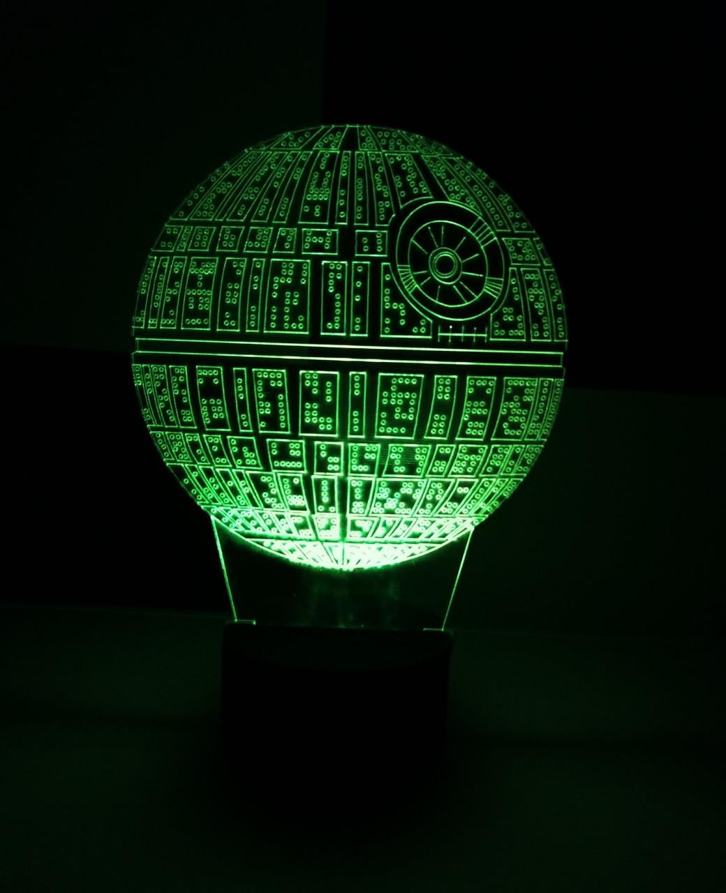 3D-ночник Звезда смерти Star Wars несколько подсветок/на батарейках/220V (1063848824)