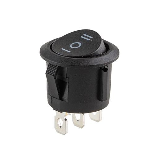 Переключатель on-off-on 12V круглый 3pin 6A 250V 10A 125/250V/22х22х15 мм (YJ-WH10)