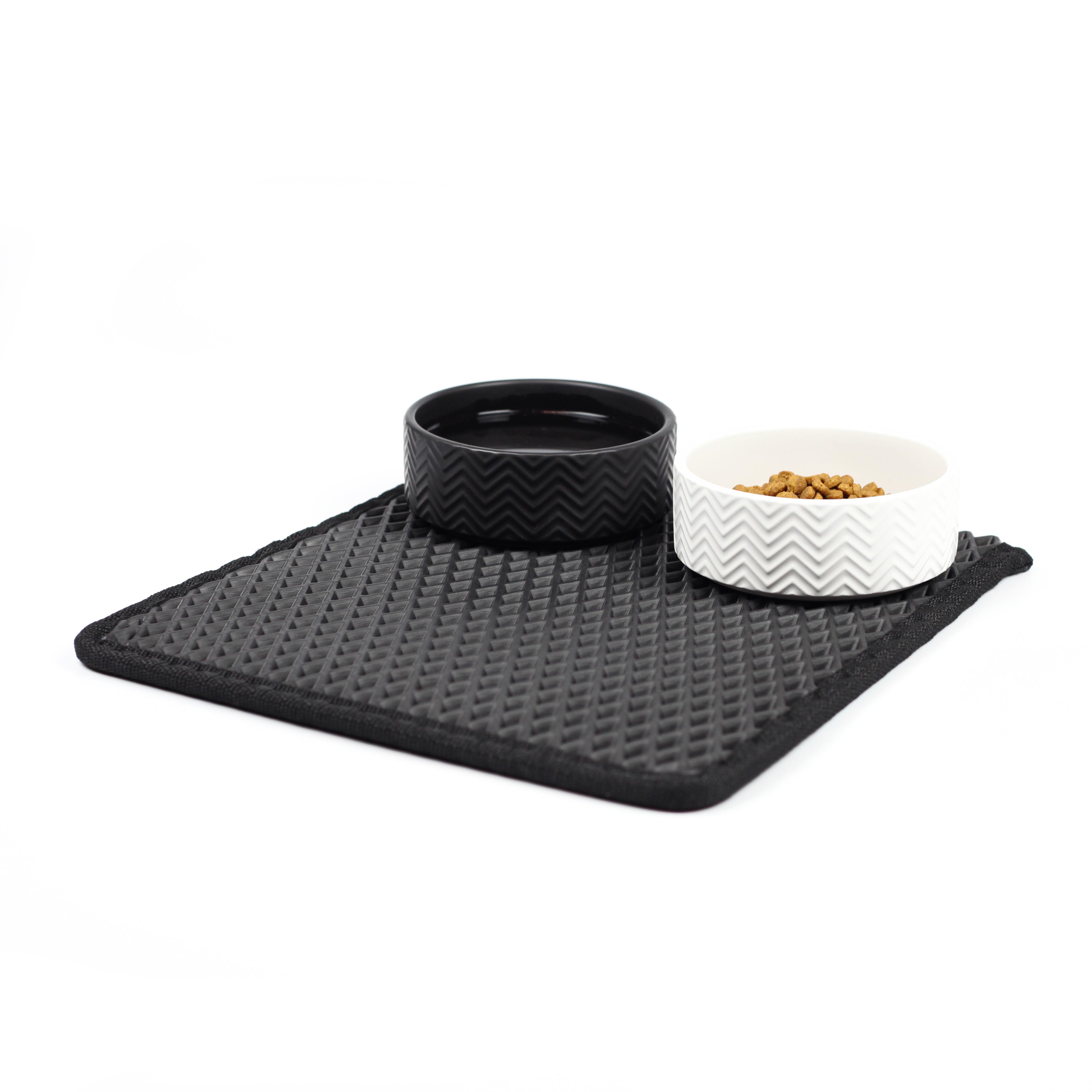 Коврик двухслойный Cat in Box для мисок и кошачьих лотков EVA 33x30 см Черный - фото 2 Коврик двухслойный Cat in Box для мисок и кошачьих лотков EVA 33x30 см Черный - фото 2