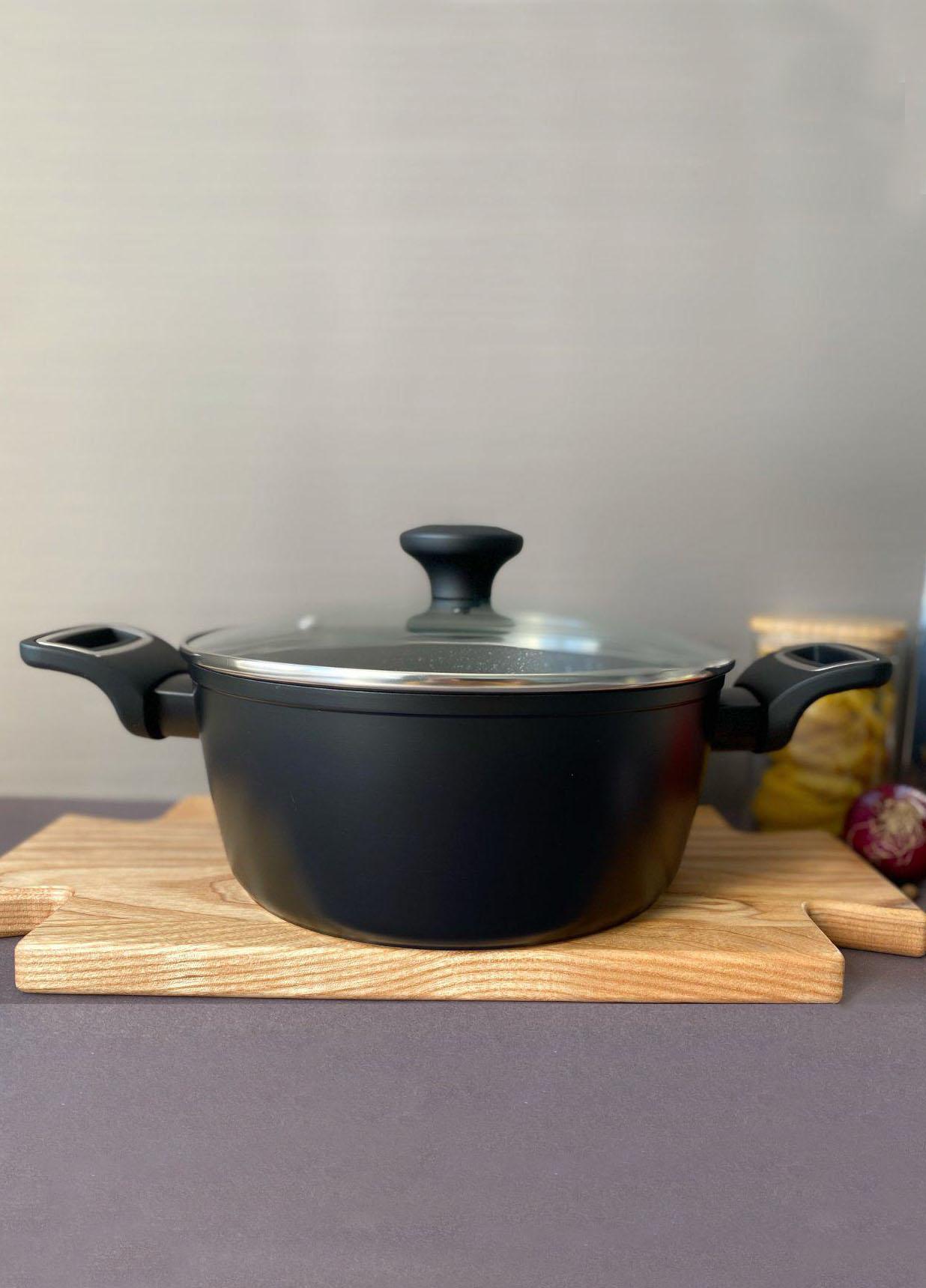 Кастрюля Krauzer Titanium Line гранитный алюминий 2,5 л 20 см Черный (78116) - фото 4 Кастрюля Krauzer Titanium Line гранитный алюминий 2,5 л 20 см Черный (78116) - фото 4