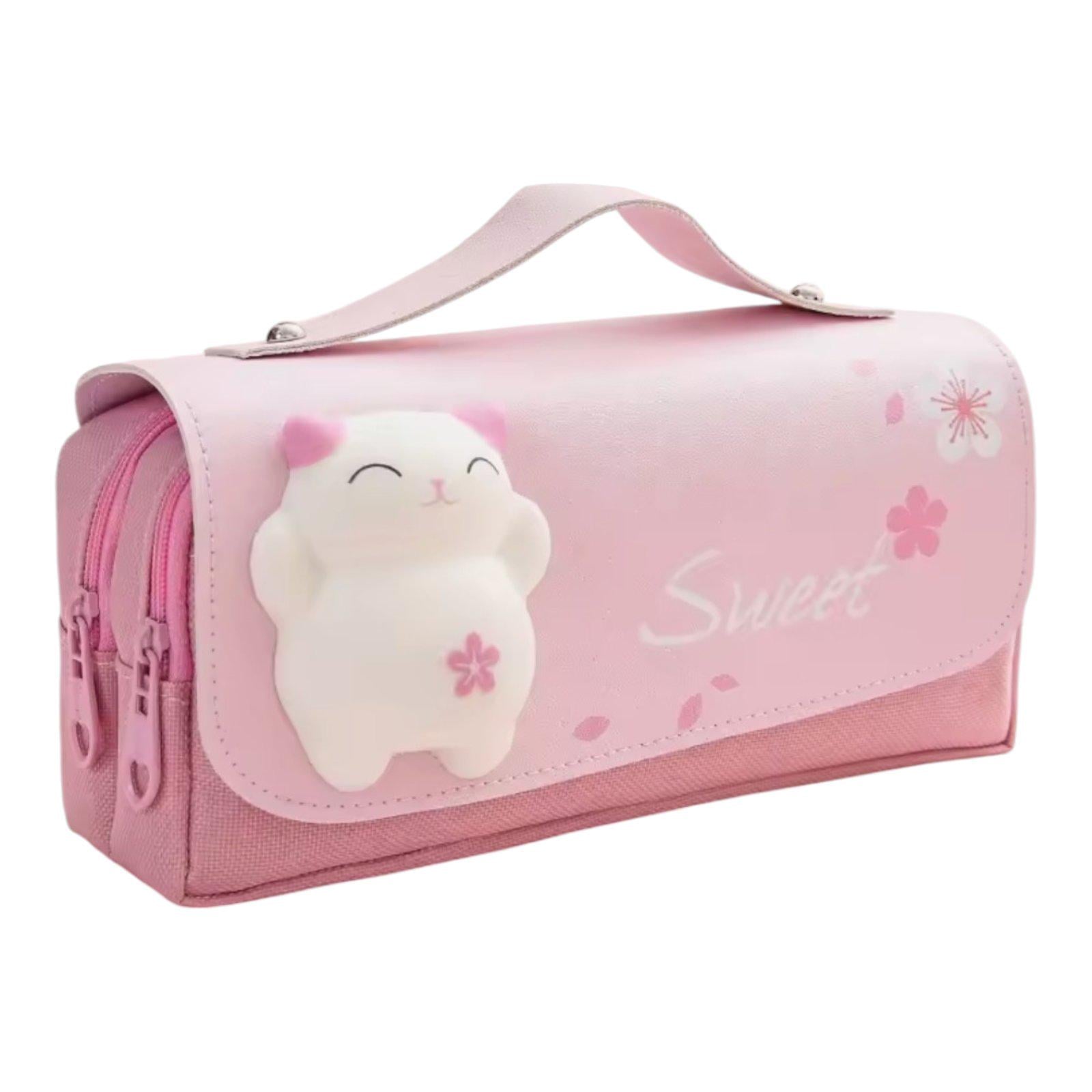 Пенал школьный с игрушкой-сквишем Розовый (33242331)