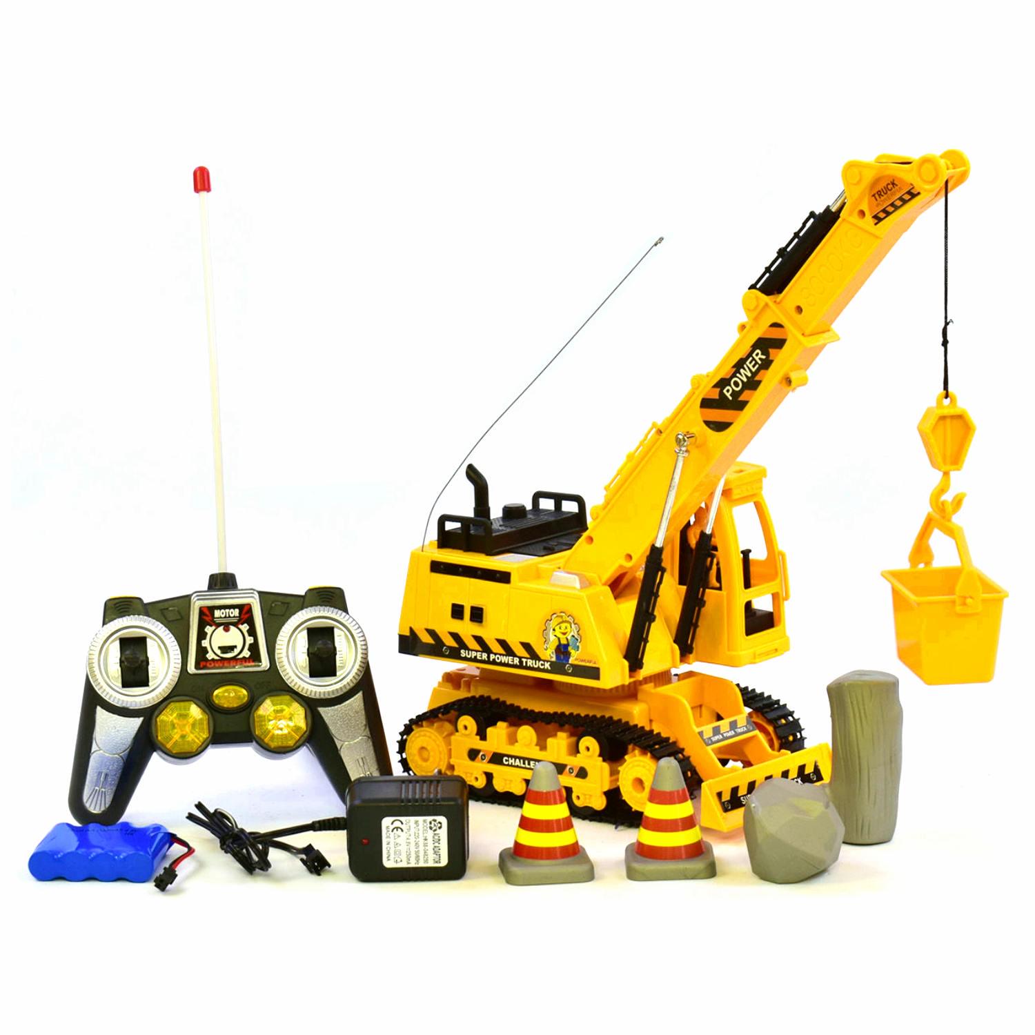 Подъемный кран на радиоуправлении Jia Yue Toys гусеничный 1:18 Желтый (019069)