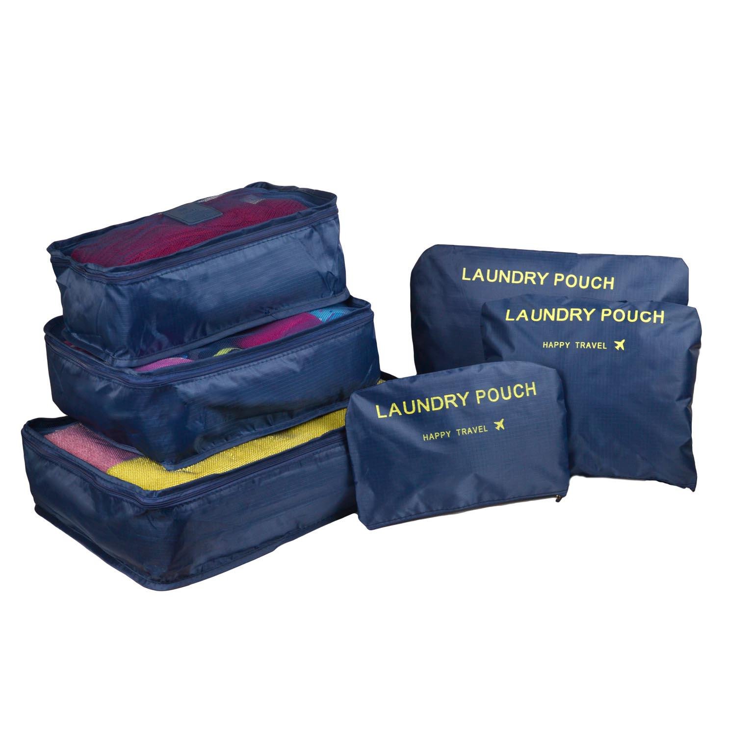 Набор органайзеров для путешествий и дома 6в1 нейлон водоотталкивающий Синий (КДО-15-4)