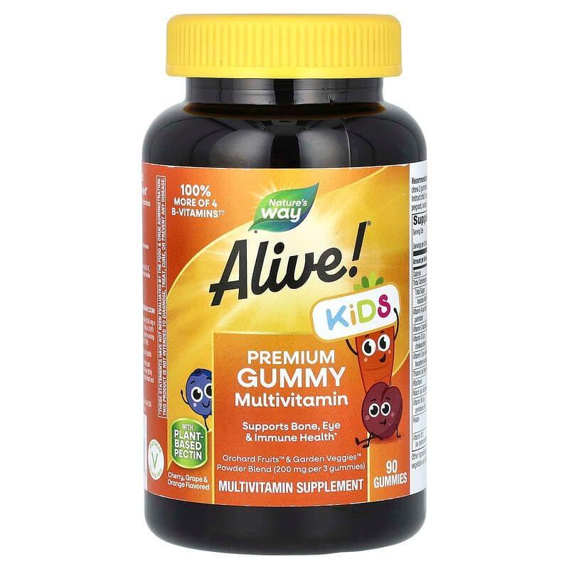 Мультивитамины для детей Nature's Way Alive премиального качества 90 жевательных мармеладок (1545166645)